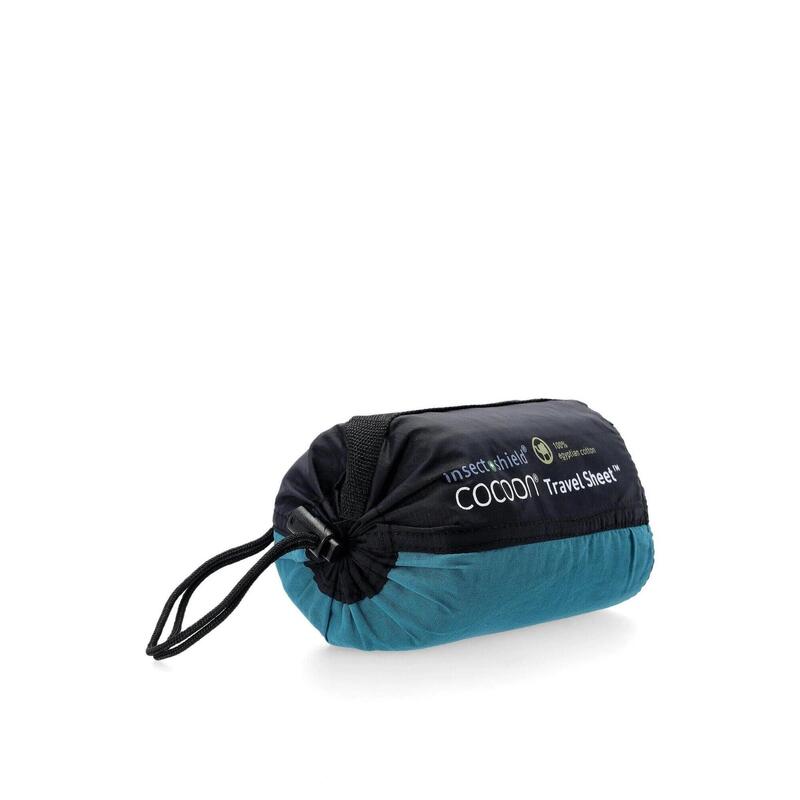 Wkładka do śpiwora Cocoon TravelSheet-Insect Shield-Egyptian Cotton-laguna blue