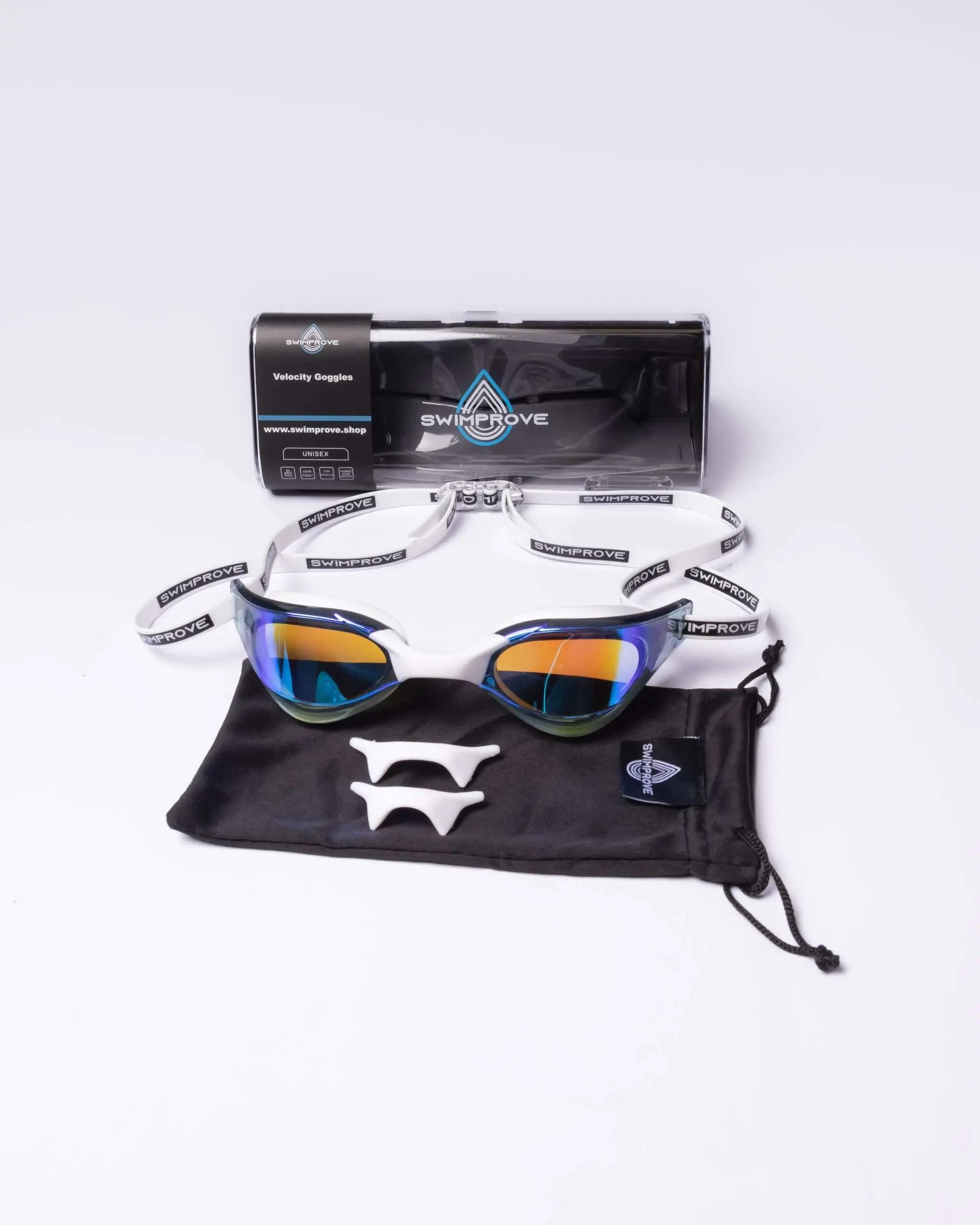 Swimprove Velocity Premium occhialini lenti a specchio blu 3/7