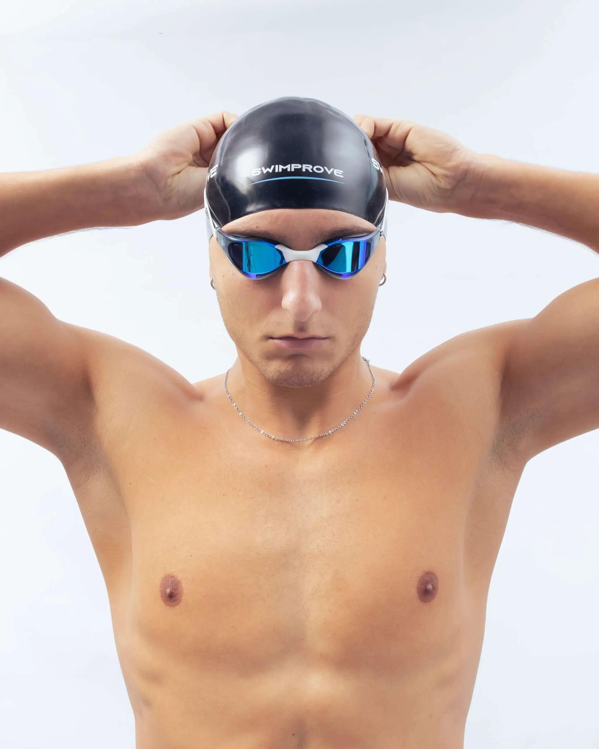 Swimprove Velocity Premium occhialini lenti a specchio blu 5/7
