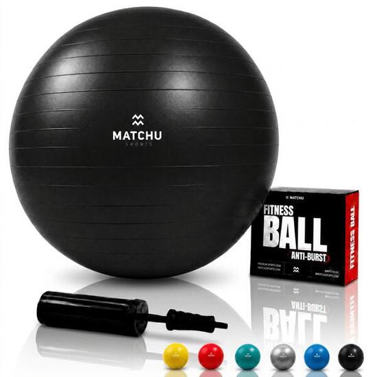 BALLON DE GYM RÉSISTANT - Swissball - 85 CM - Noir