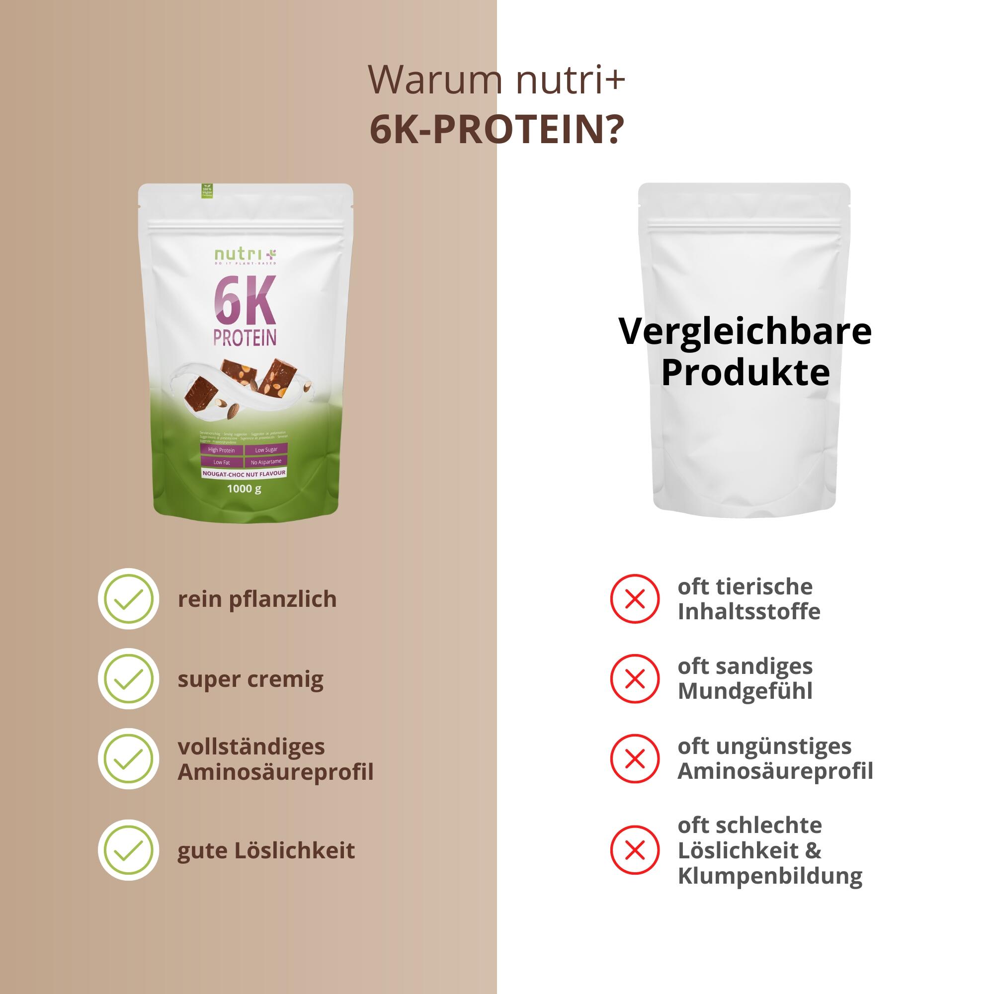 Proteinpulver 6K 1000g - Nougat-Choc Nut 5/5