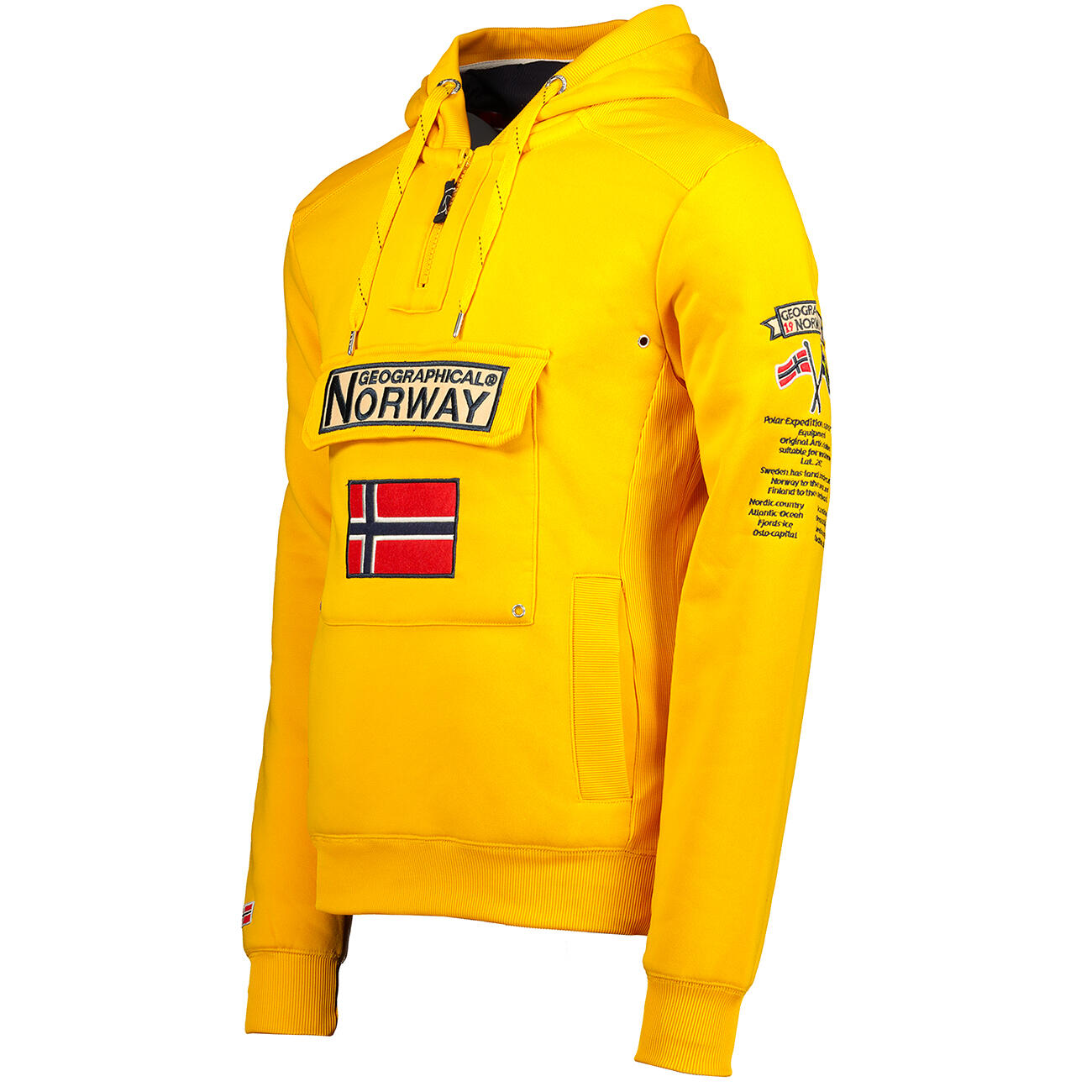 Sudadera de hombre Geographical Norway Gymclass Mostaza 3/4
