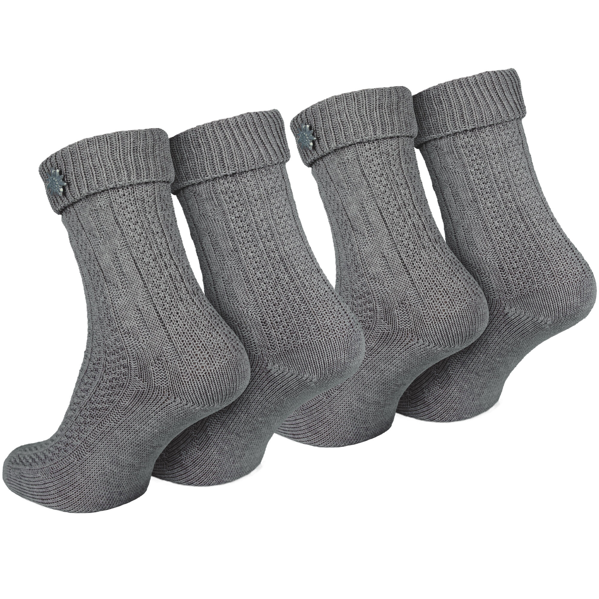 Trachtensocken 2 Paar – Schoppersocken Damen & Herren Oktoberfest Grau-35/38 7/7