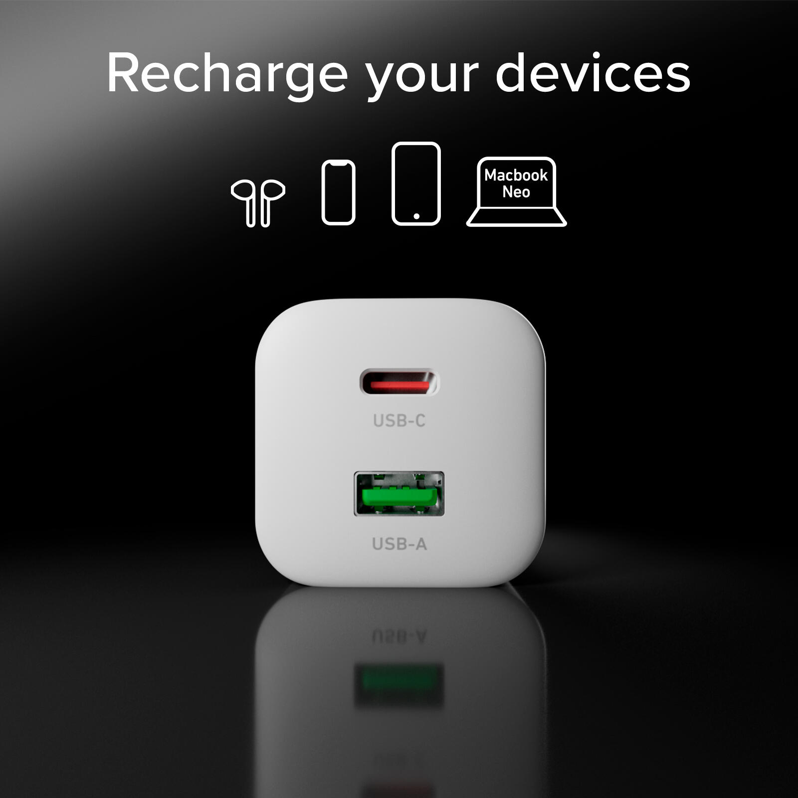 Kit de charge avec chargeur mural 20W GaN Power Delivery et câble USB-C 1,5 m 3/7