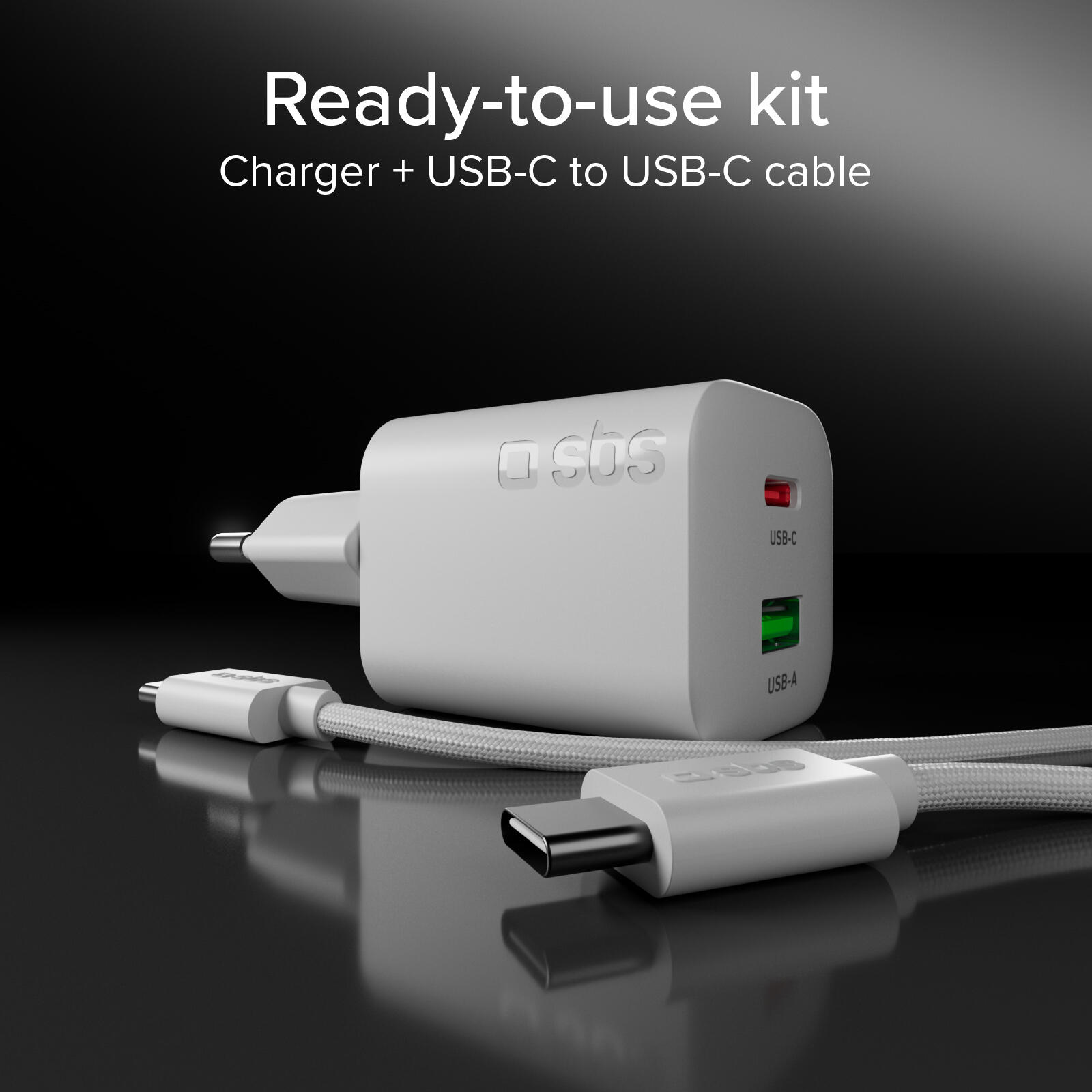 Kit caricatore da parete 45W GaN e Power Delivery, con cavo USB-C 1.5m 5/7