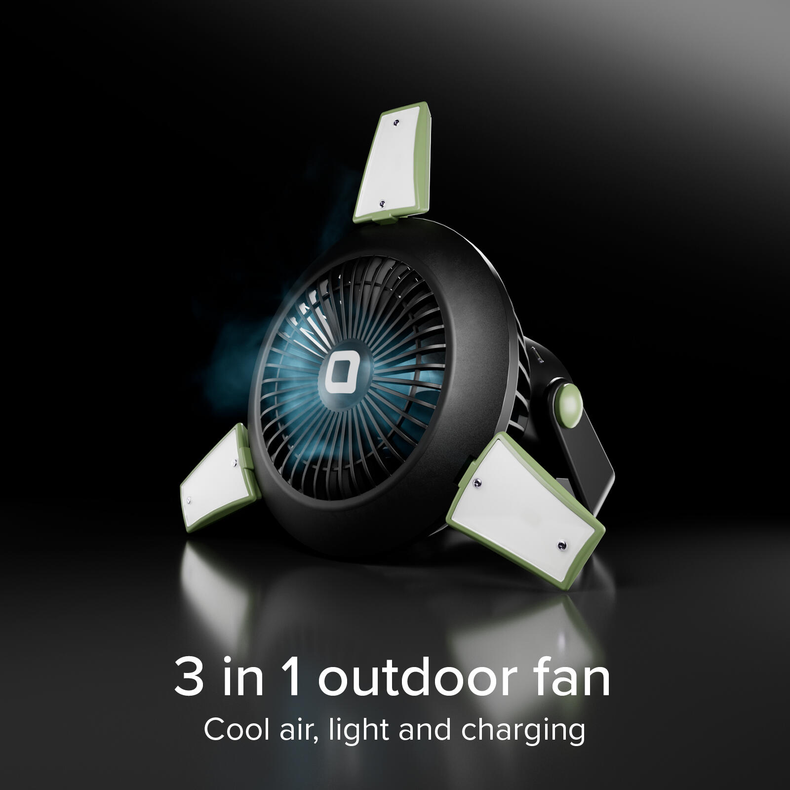 Ventola con Luce per Tenda, Bivacco, Van e Power Bank 4000mAh Integrato 4/7