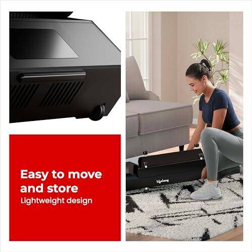 Lifelong Motorized 4.5 HP Foldable Walking Pad for Home | Treadmill for Home | 8 km/hr Speed | LED Display & Remote Control | Slim Under-Desk Walk Machine | 110 kg Capacity Ink Black -  5