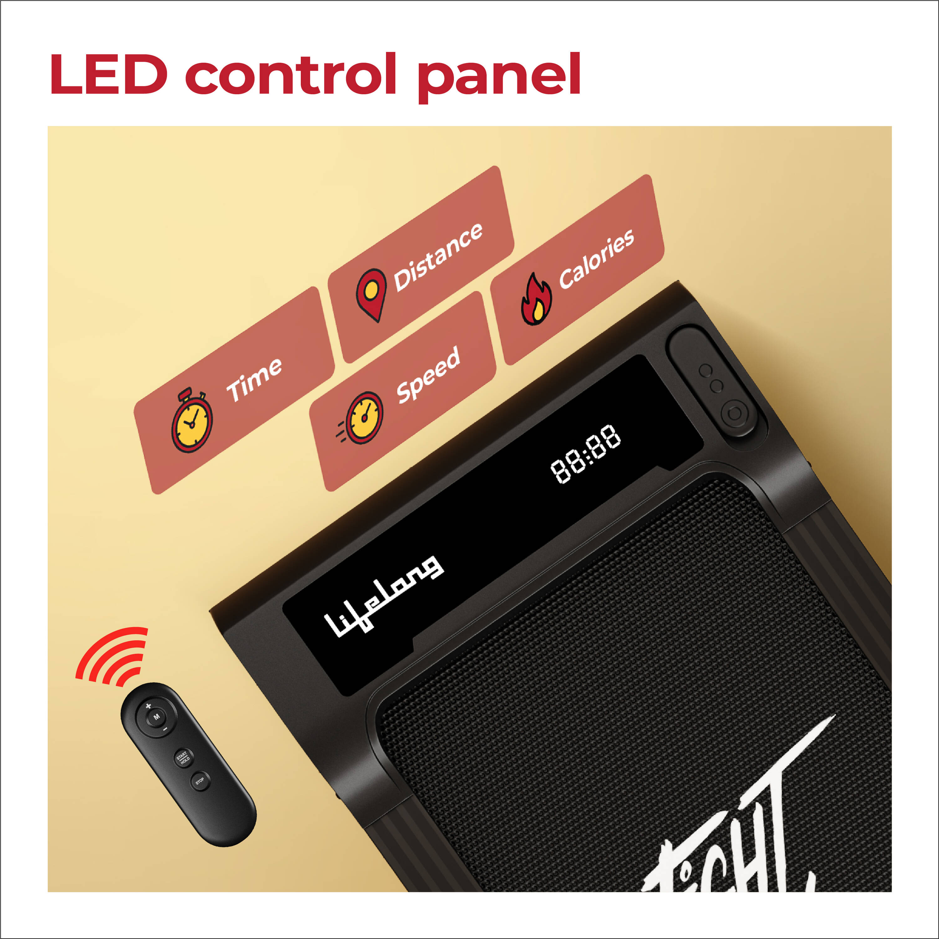 Lifelong Walking Pad for Home| 3HP Motor | 2 Level Manual Incline | LED Display & Remote Control| Foldable Treadmill |110Kg Capacity | 8km/h Speed | Gym Equipment for Home Workout (Black) LLTM181 -  5