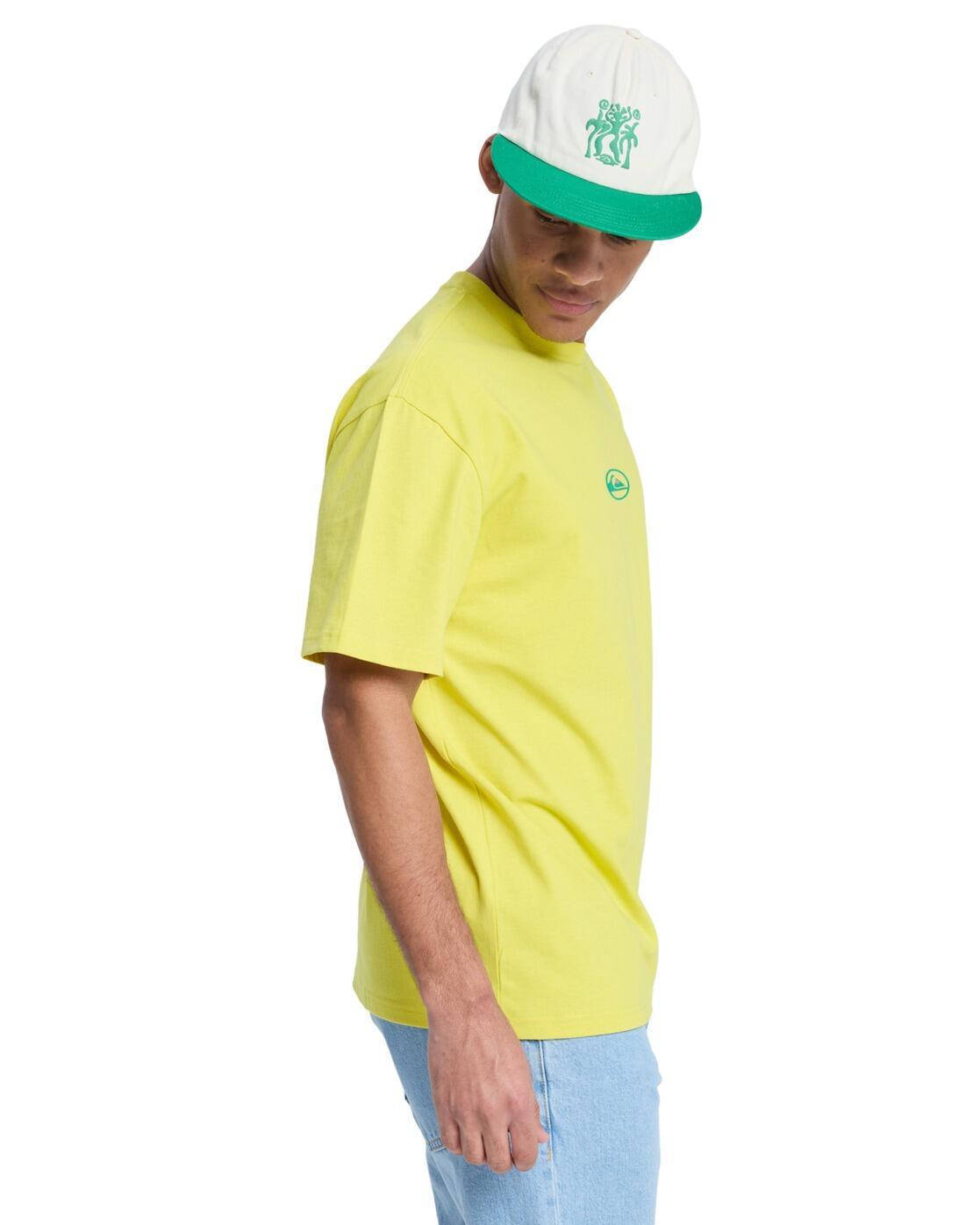 T-Shirt à manches courtes FLOWERS SURFING Jaune Homme 3/4