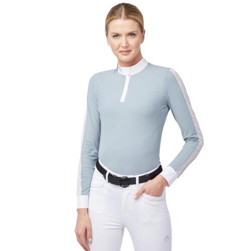 CHEMISE DE COMPÉTITION À MANCHES LONGUES  GRAZ BLEU NUAGE 1/2