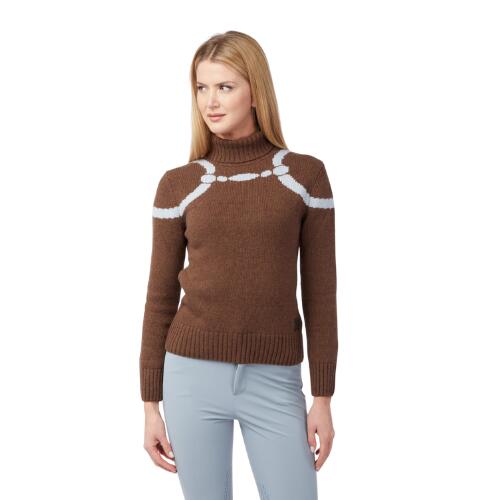 PULL COL ROULÉ  CARTAGENA MARRON FONCÉ/BLEU CLAIR 1/2