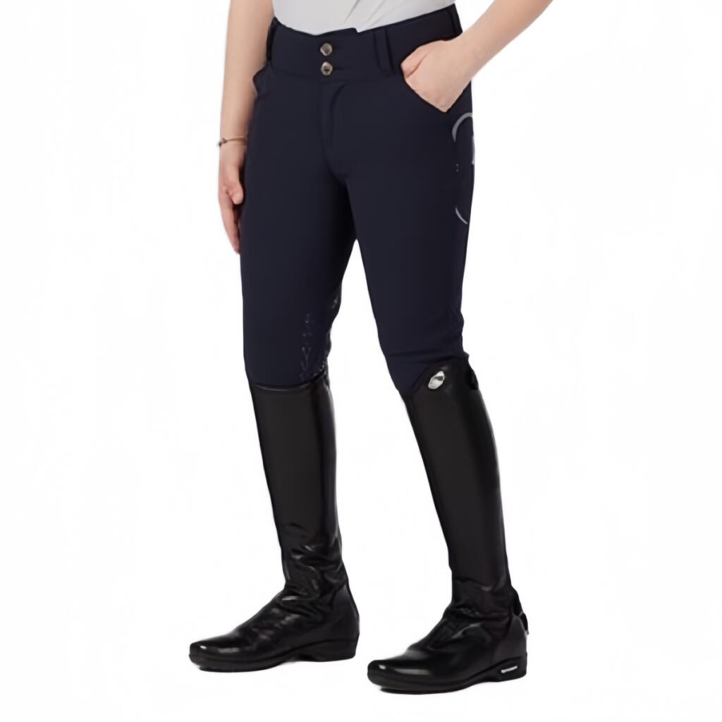 PANTALON D'ÉQUITATION JUNIOR  MOLVENO GRIP GENOU NOIR 1/1