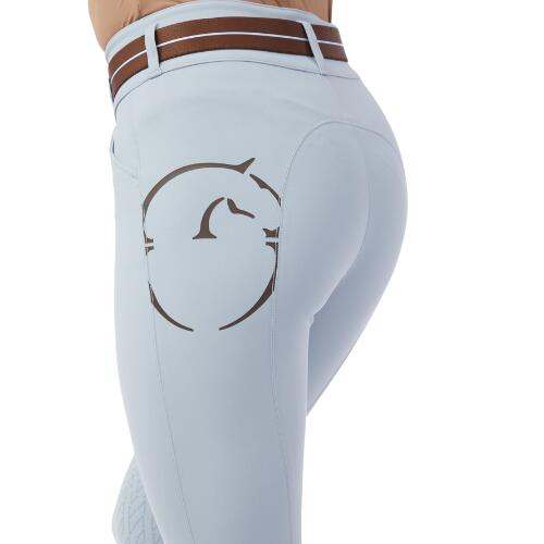 PANTALON D'ÉQUITATION  MOLVENO AVEC GRIP GENOU HAUTE TAILLE BLEU NUAGE 3/3