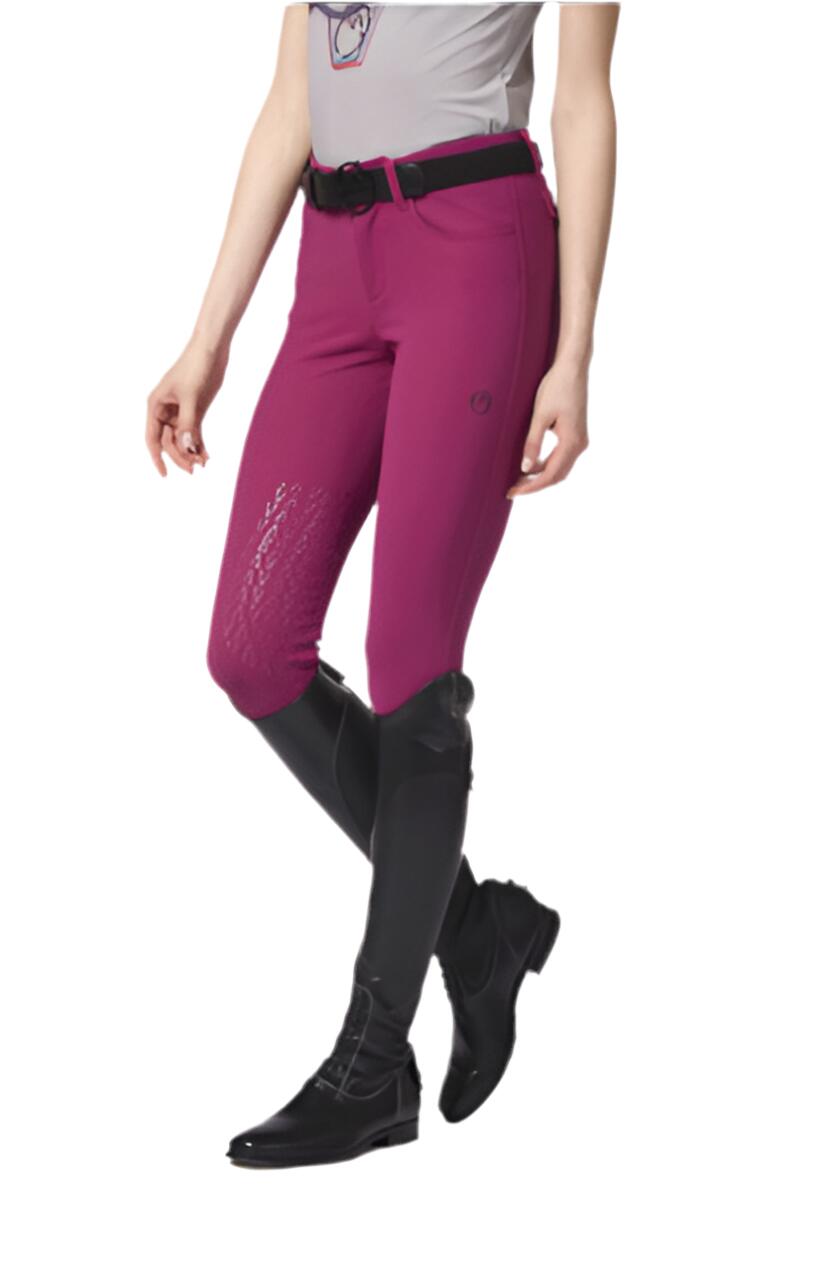 PANTALON D’ÉQUITATION  LAZISE AVEC GRIP GENOUX CYCLAMEN 1/2