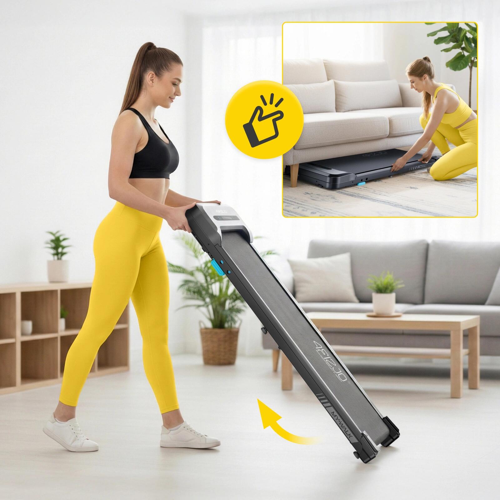 MaxVibe Tapis De Course Walking Pad – 10 Km/h, Moteur 2,5 CV, 100 Kg, Inclinaison 4% – Compact