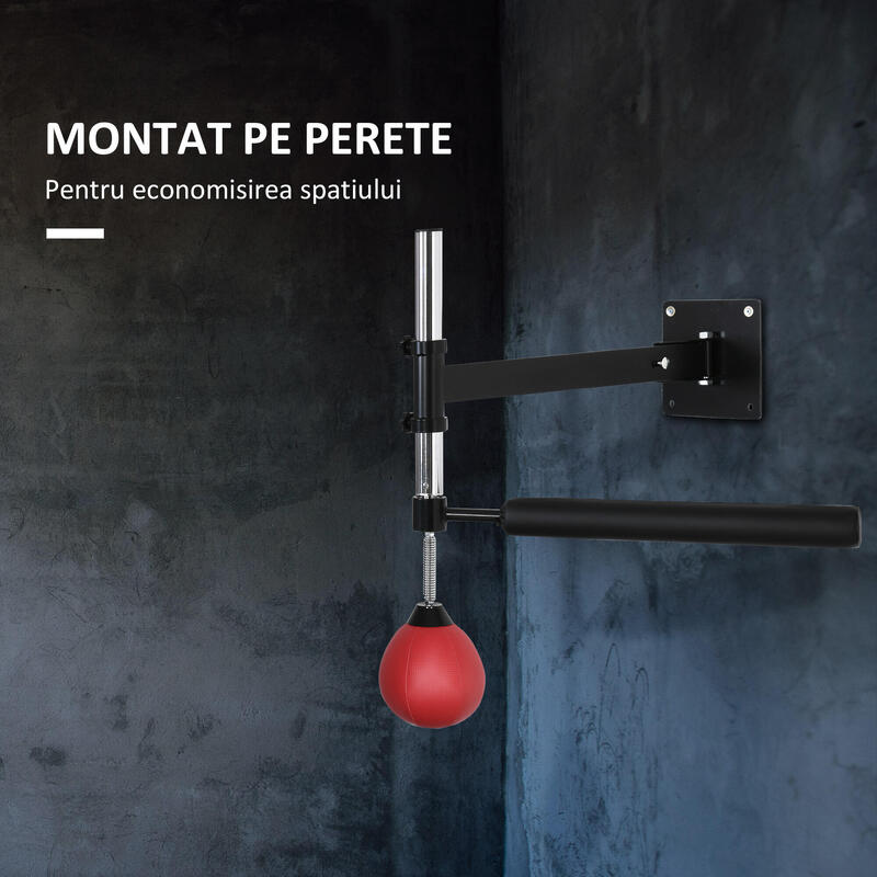 Sac de box HOMCOM pentru box si MMA, montaj perete, reglabil pe inaltime otel
