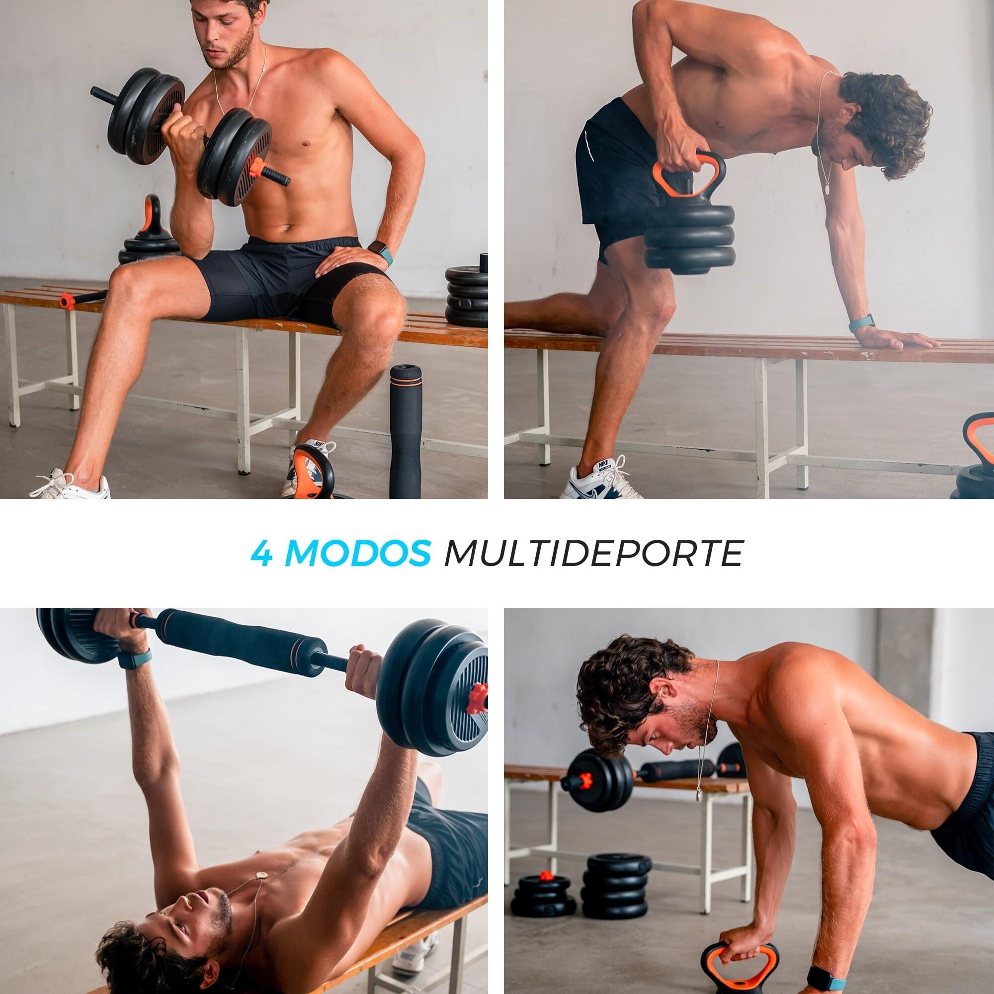40 kg FED connected weight kit: dumbbells + barbell + kettlebell + sensor 5/8