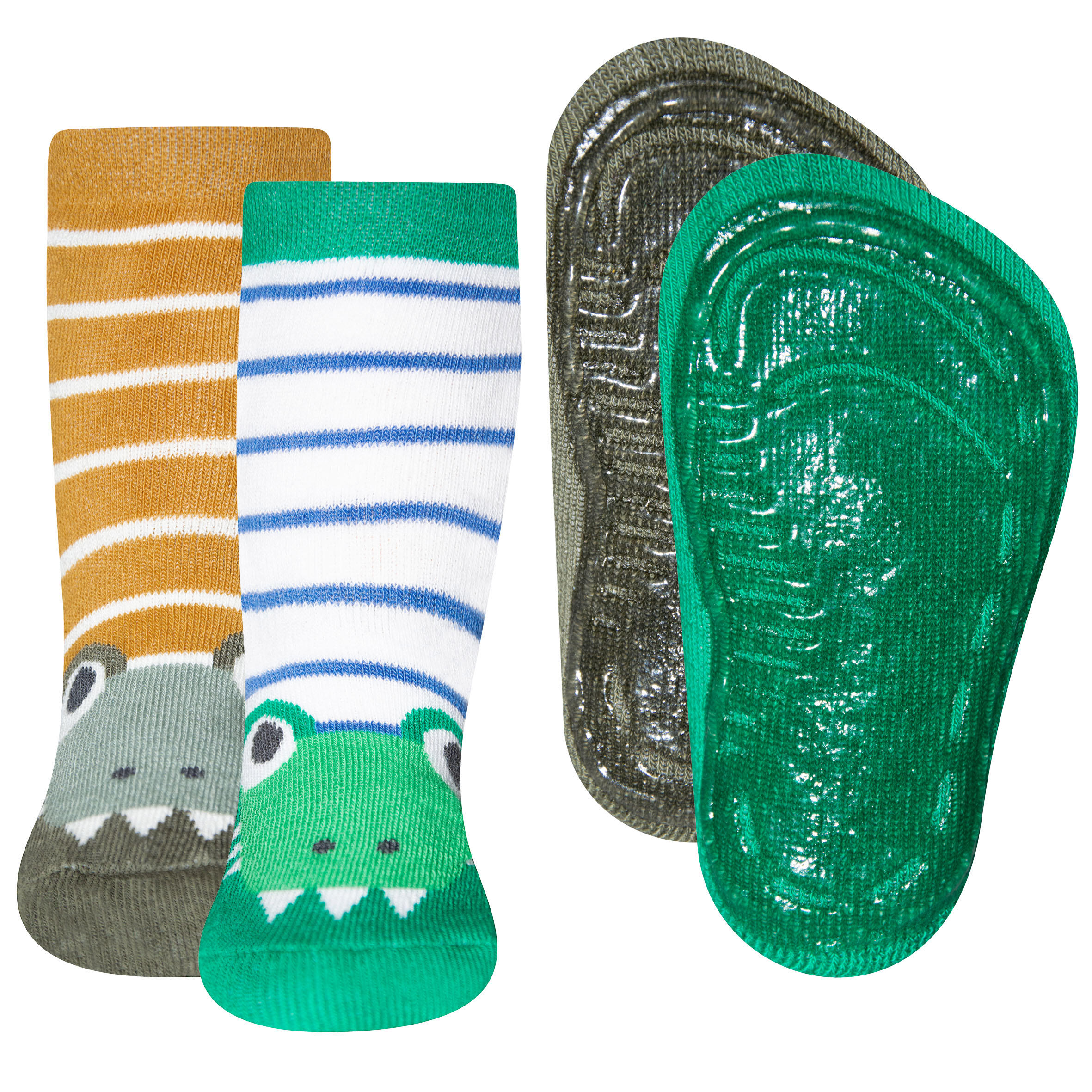 Lot de 2 paires de chaussettes antidérapantes SoftStep Crocodile 1/5