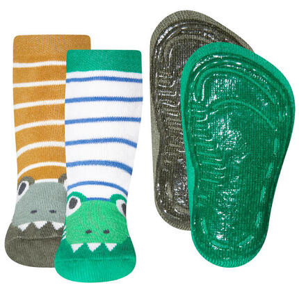 Lot de 2 paires de chaussettes antidérapantes SoftStep Crocodile
