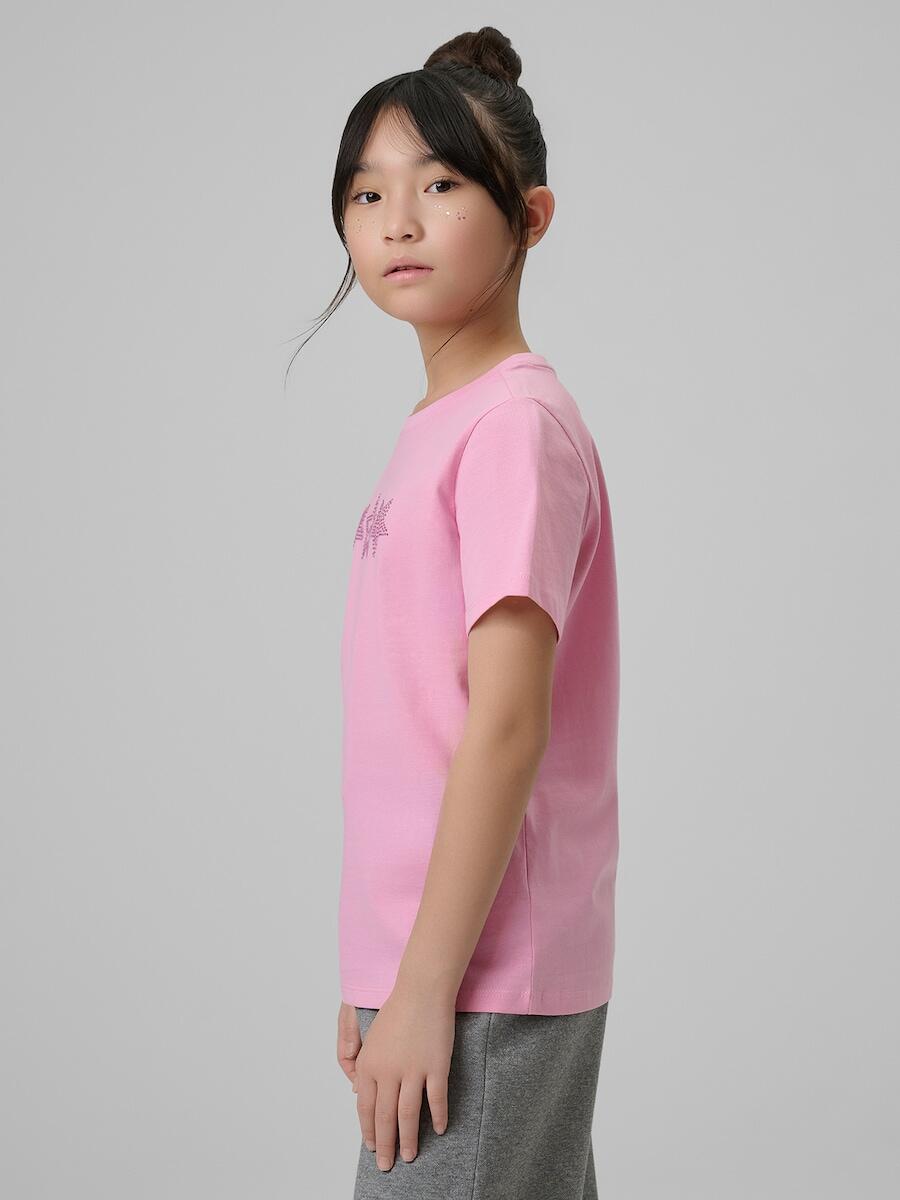 T-shirt regular z nadrukiem dziewczęcy 4F 4FJRSS26TTSHF3455 5/7