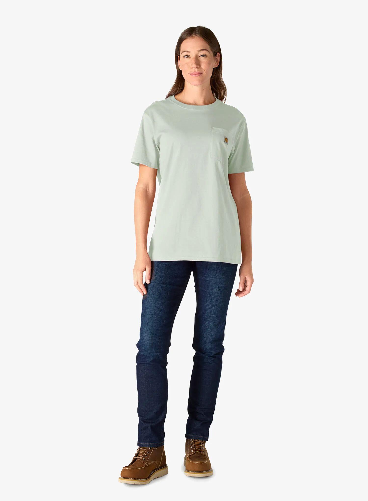 Koszulka bawełniana damska Carhartt Iconic WK87 Pocket T-Shirt 3/5