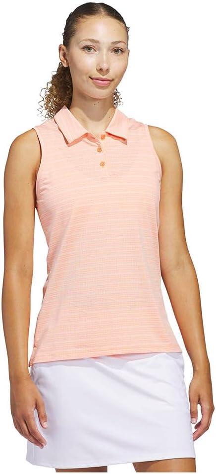 Adidas Ultimate 365 Jacquard, polo de golf sans manches pour femme, corail 2/5