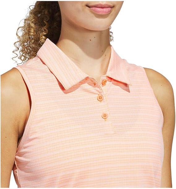 Adidas Ultimate 365 Jacquard, polo de golf sans manches pour femme, corail 4/5