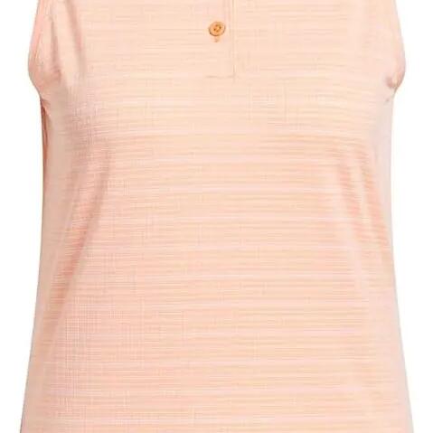 Adidas Ultimate365 Jacquard Sleeveless Women's Golf Polo - Coral