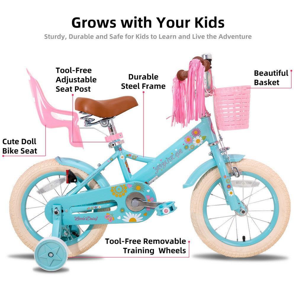 Enfant Cyclisme Vélo 14" Stabilisateurs Siège Poupée Panier - Little Daisy 2/6