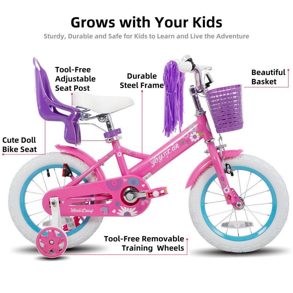 Enfant Cyclisme Vélo 16" Stabilisateurs Siège Poupée Panier - Little Daisy 2/6