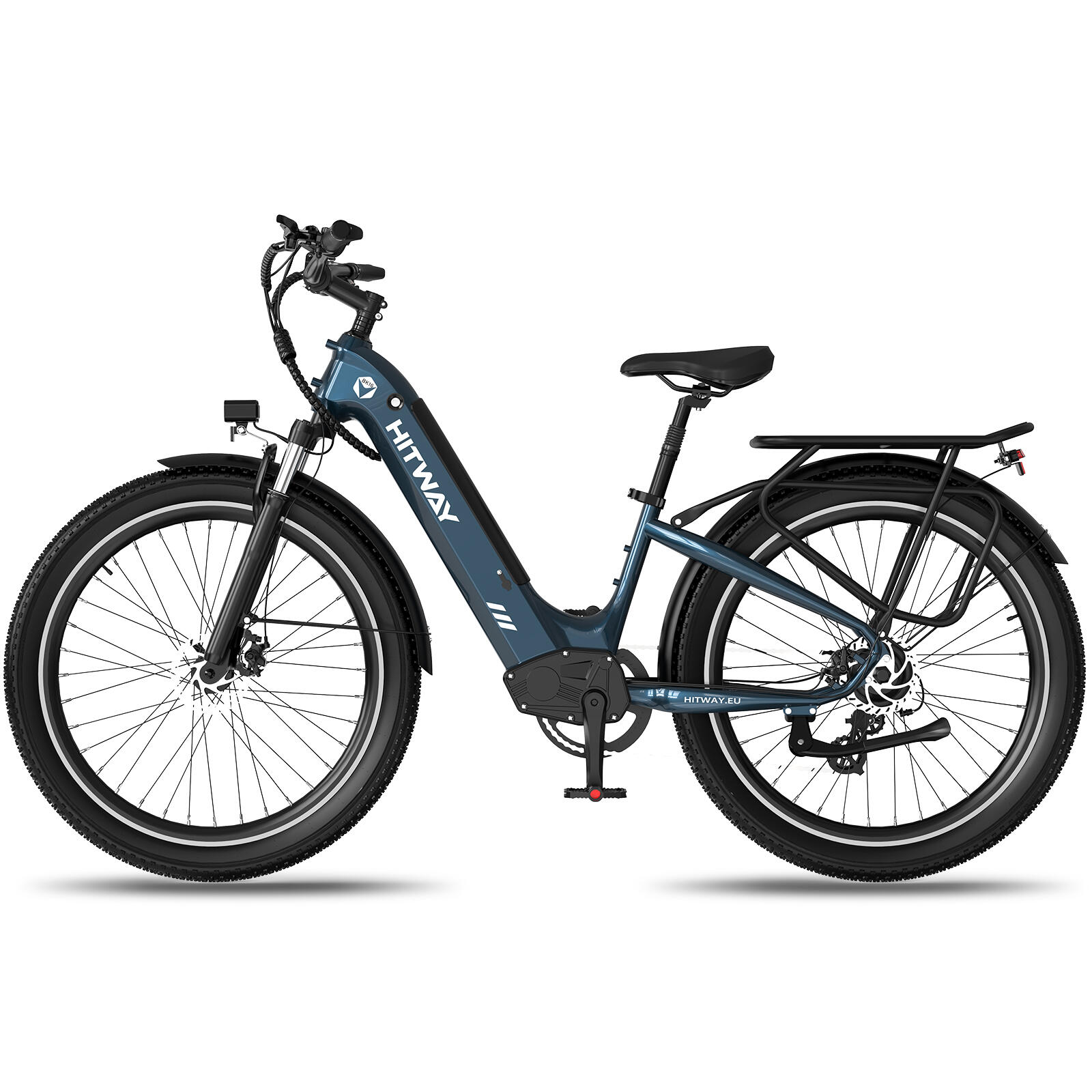 Elektrische stadsfiets 26*3,0", bereik 80-150 km, lage instap, BK16 3/7
