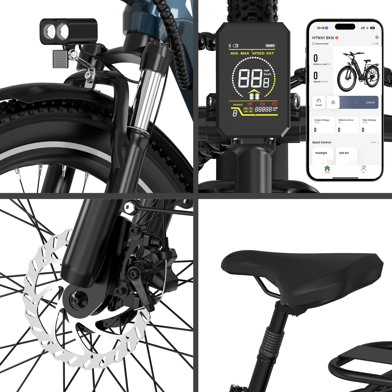 Elektrische stadsfiets 26*3,0", bereik 80-150 km, lage instap, BK16 6/7