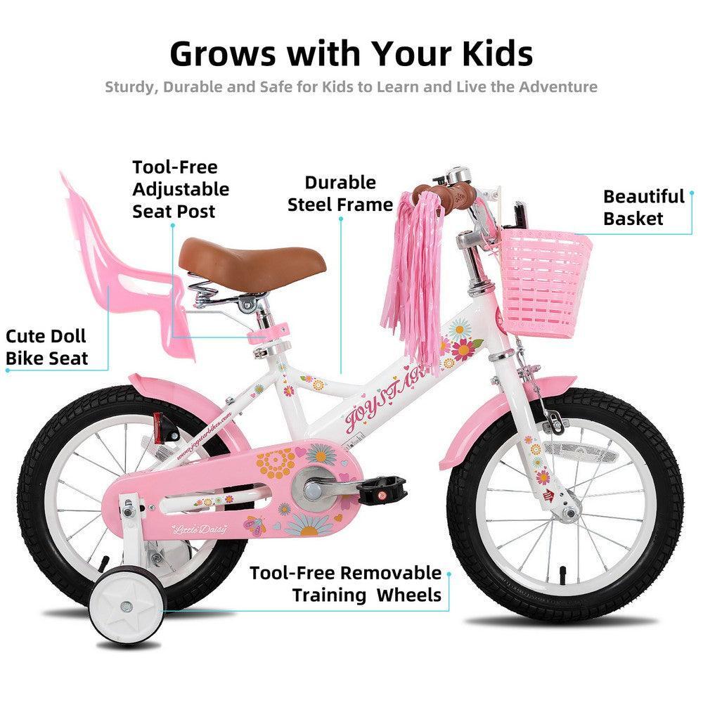 Fille Cyclisme Vélo 12" Stabilisateurs Siège Poupée Panier - Little Daisy 3/6