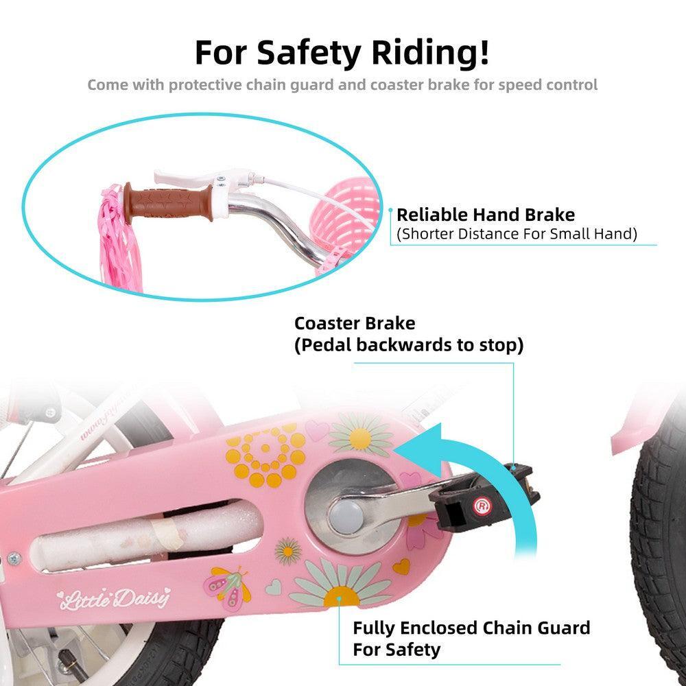 Fille Cyclisme Vélo 12" Stabilisateurs Siège Poupée Panier - Little Daisy 2/6