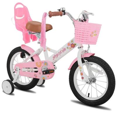 Meisjes wielersport fiets 12" zijwieltjes poppenzitje mand - little daisy