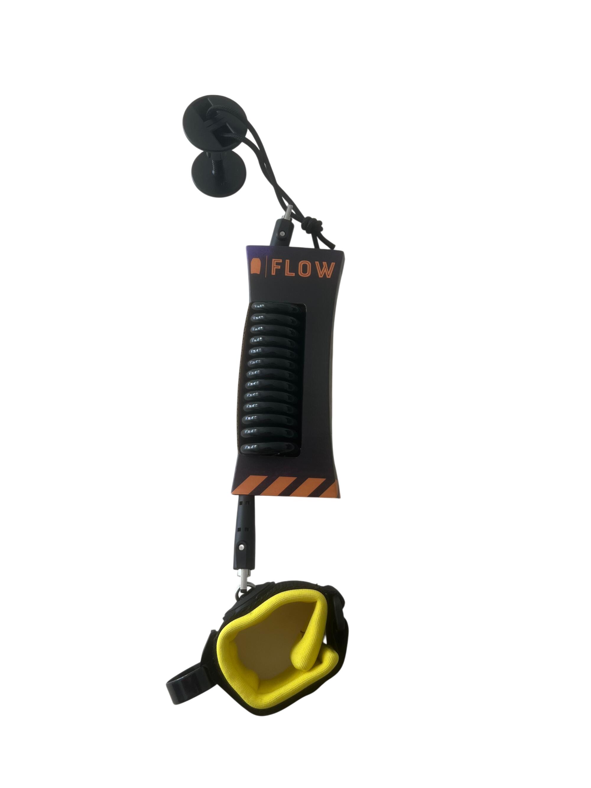 Leash bodyboard 7 mm, muñeca, ultraligero, negro/amarillo 2/4
