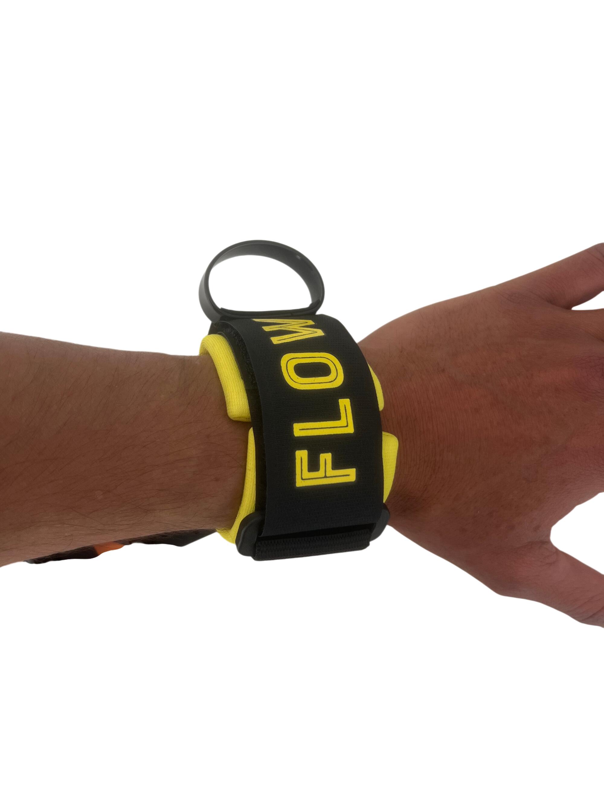Leash bodyboard 7 mm, muñeca, ultraligero, negro/amarillo 4/4