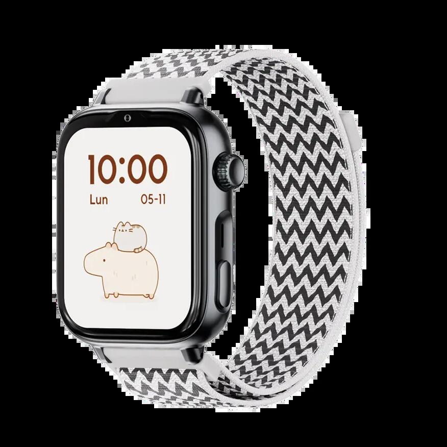 SaveWatch Plus 2 Black Case Zig Zag Fabric Strap