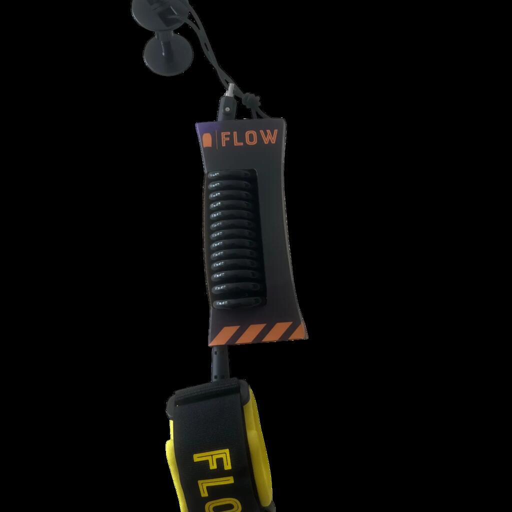 Bodyboard Leash 7mm, Wrist, Ultra-light, Black/Yellow