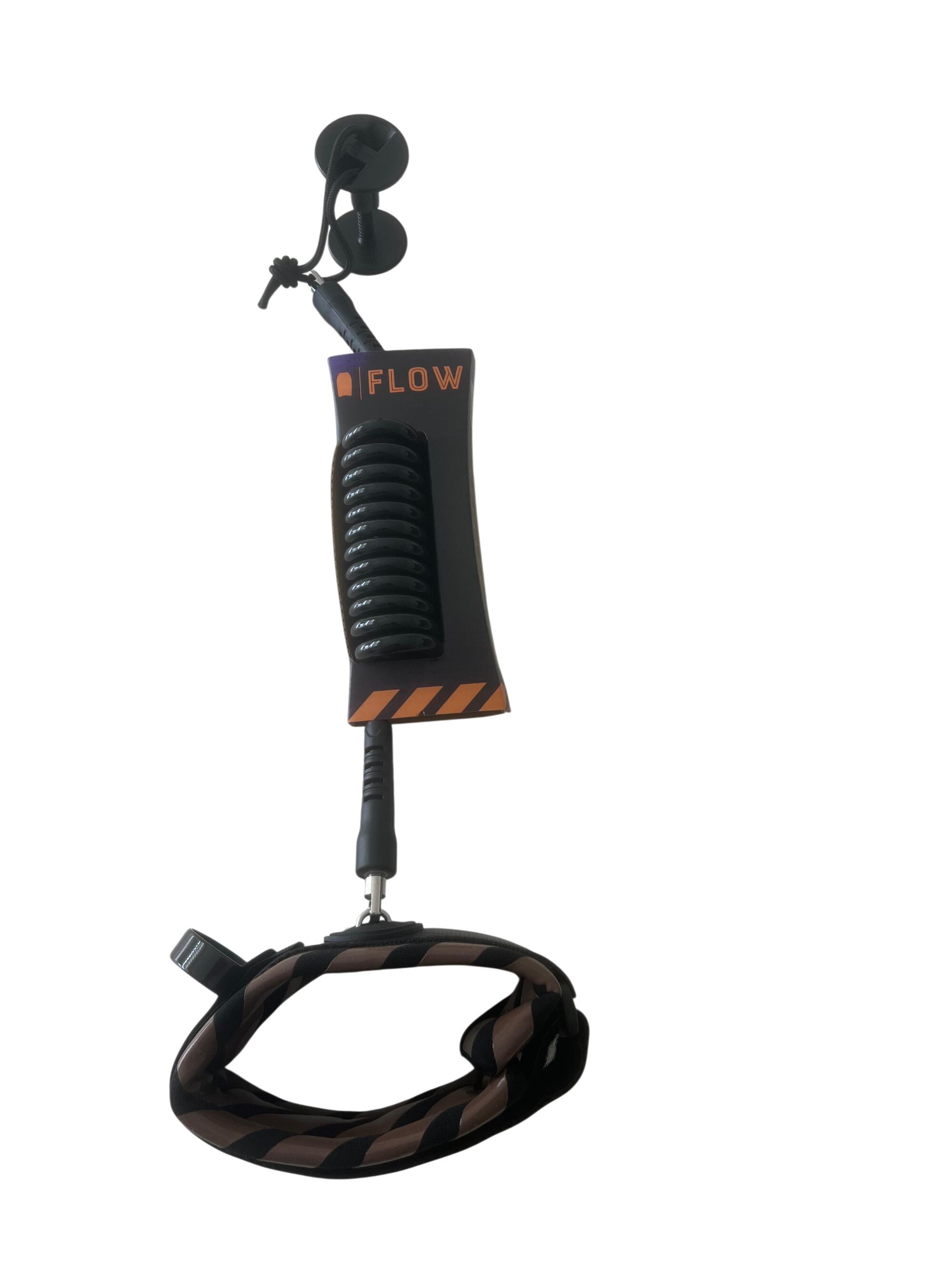 Leash bodyboard 8 mm, bíceps, ultraligero, negro/marrón 2/4