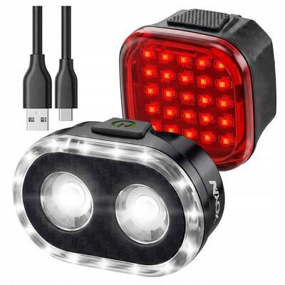 Fietsverlichting set voor- en achterlicht vayox vaf300 + var60 usb-c