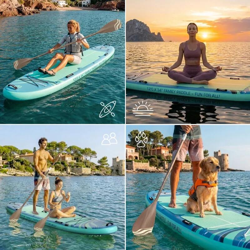 Pakiet Dmuchany SUP Kajak WOW Beacher 12.0 dla 3 Osób 2/7