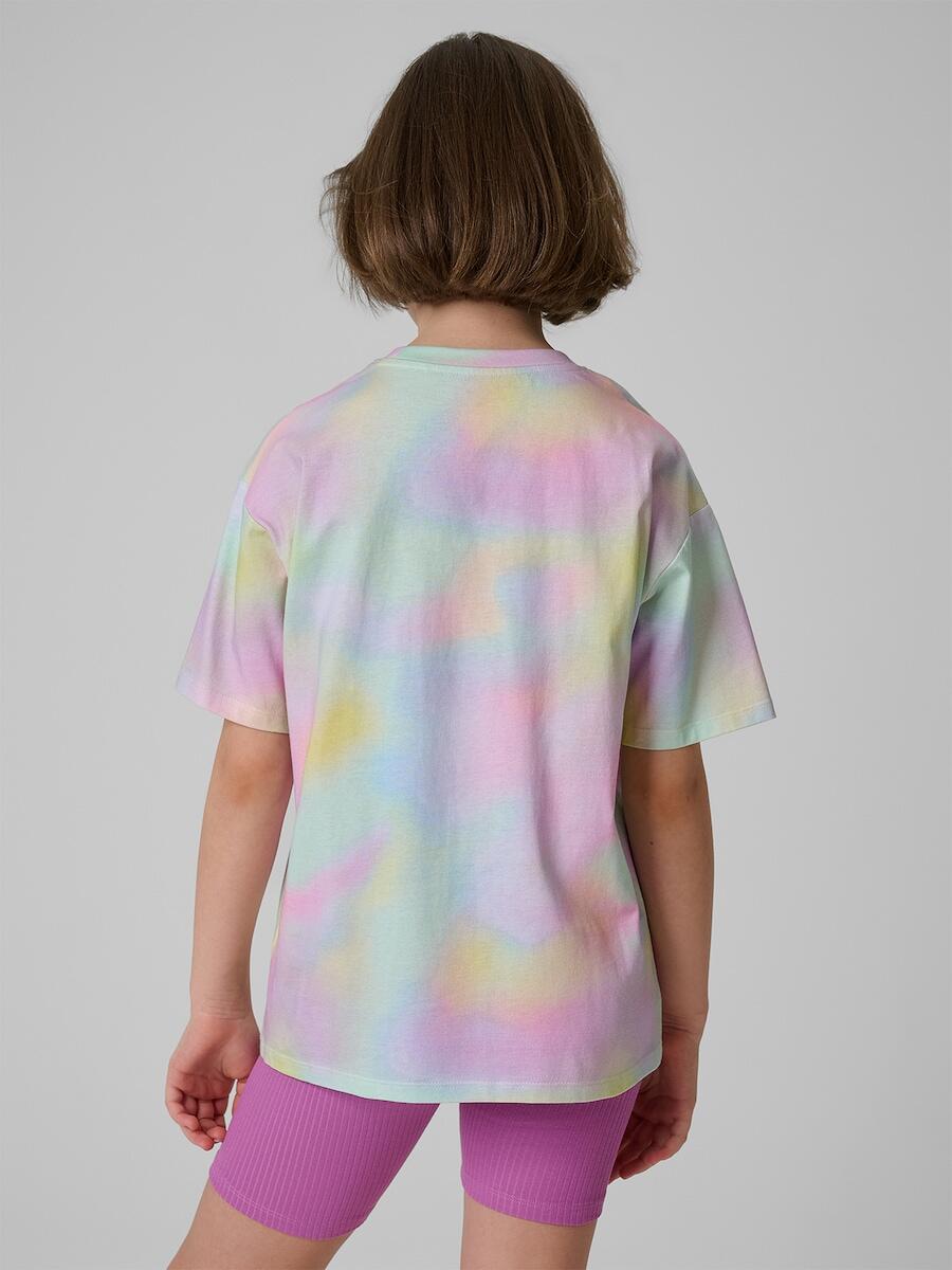 T-shirt loose z nadrukiem dziewczęcy 4F 4FJRSS26TTSHF3826 2/7