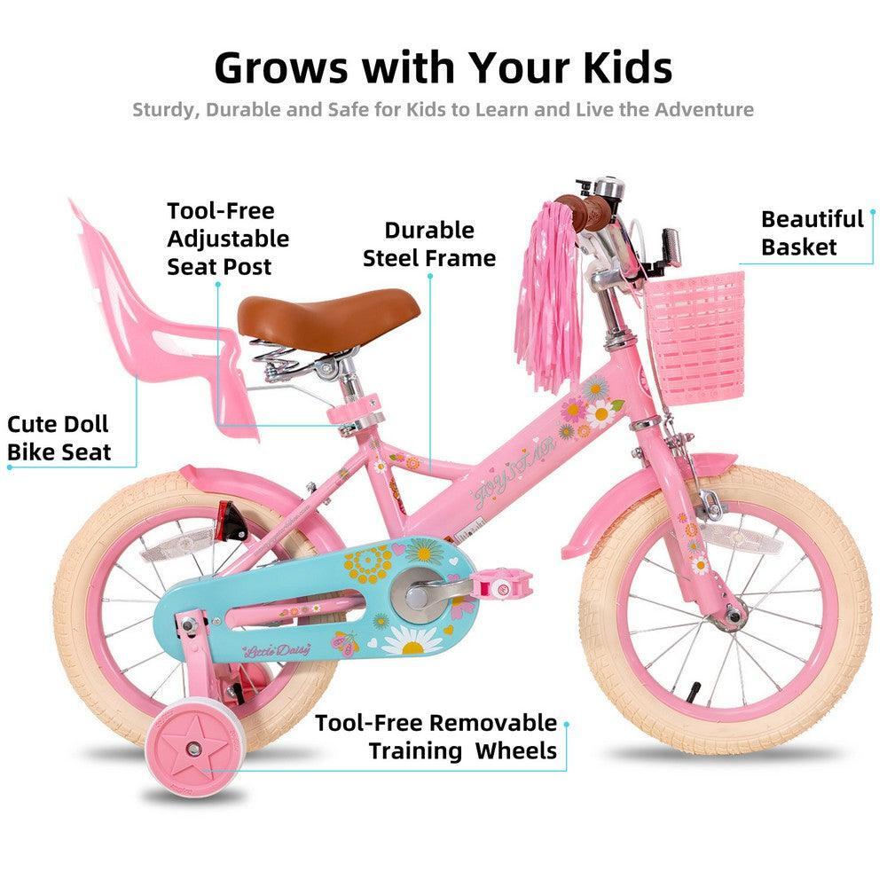 Enfant Cyclisme Vélo 14" Stabilisateurs Siège Poupée Panier - Little Daisy 2/6