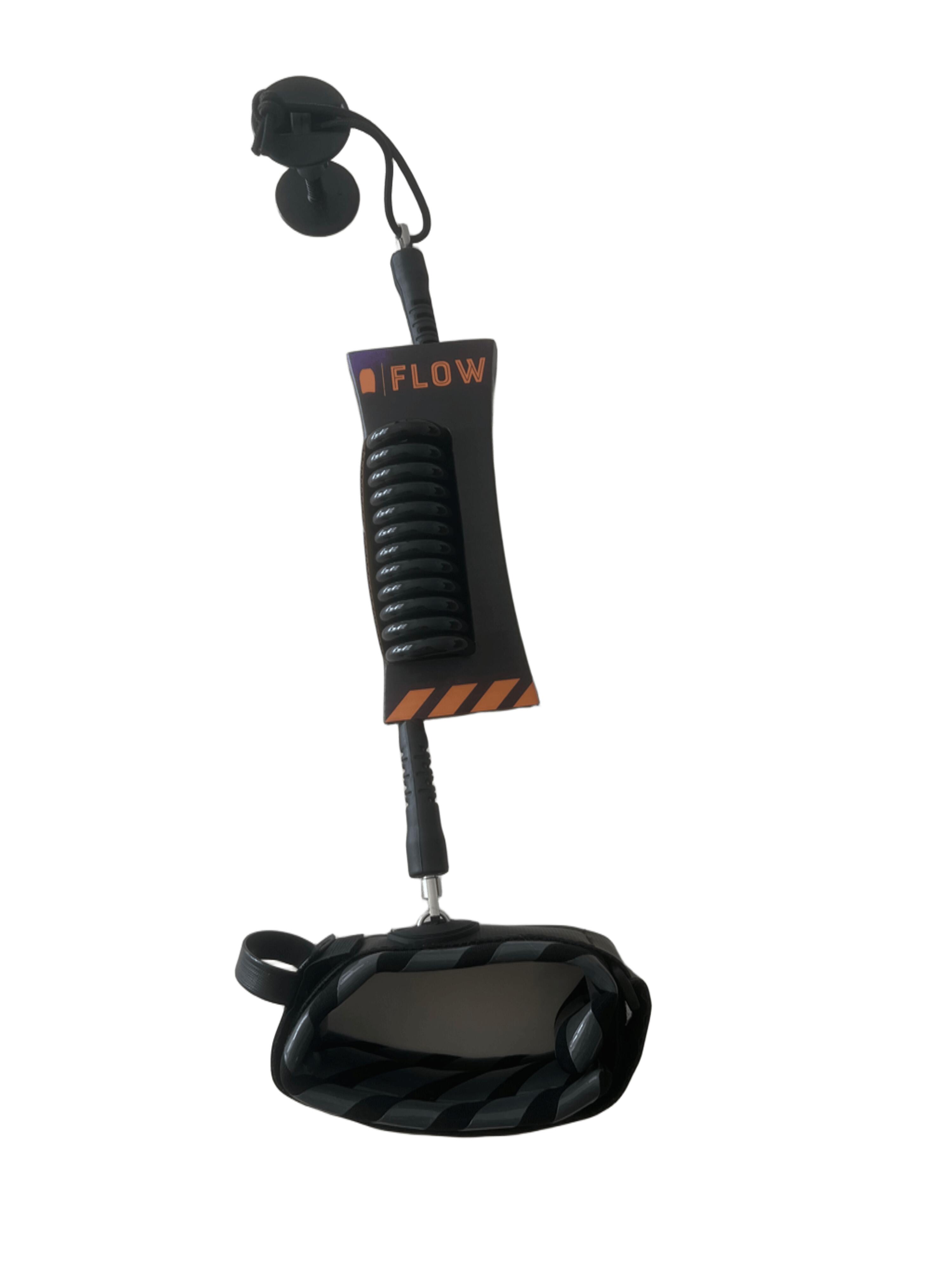 Leash bodyboard 8 mm, bíceps, ultraligero, negro/gris oscuro 2/4