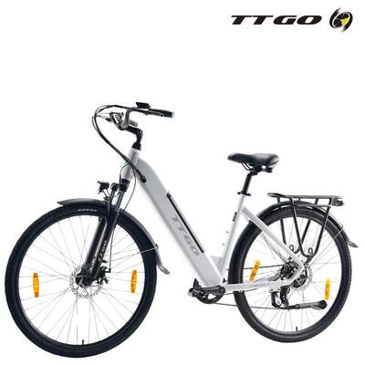 E-bike lage instap 28" 120km elektrische fiets uniseks wit