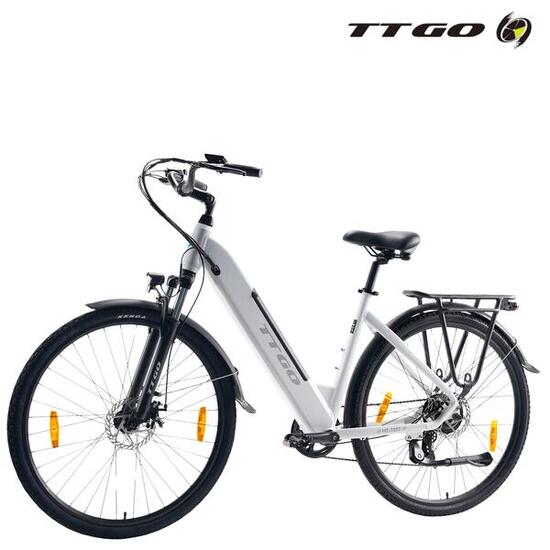 E-Bike lage instap 28" 120km elektrische fiets uniseks wit
