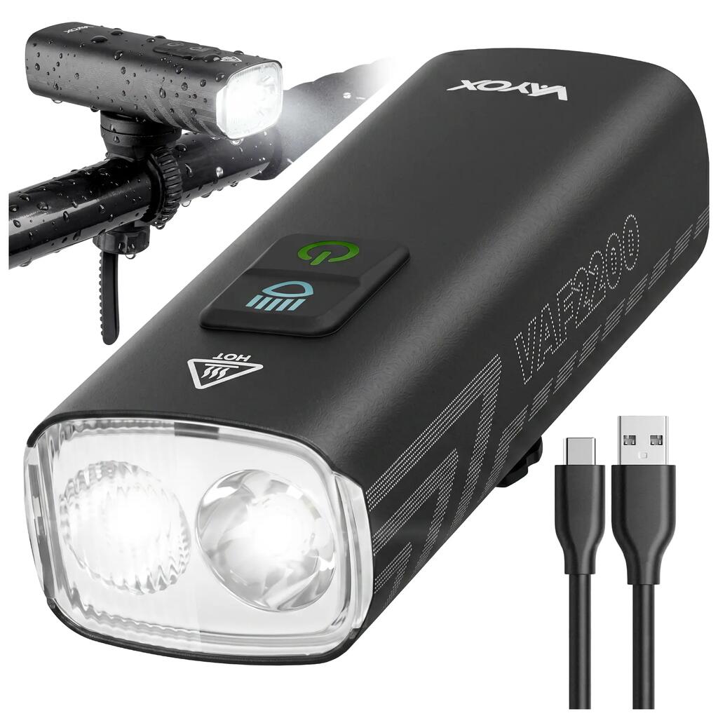 Лампа велосипедна предна Vayox VAF2200 2200lm акумулаторна USB-C