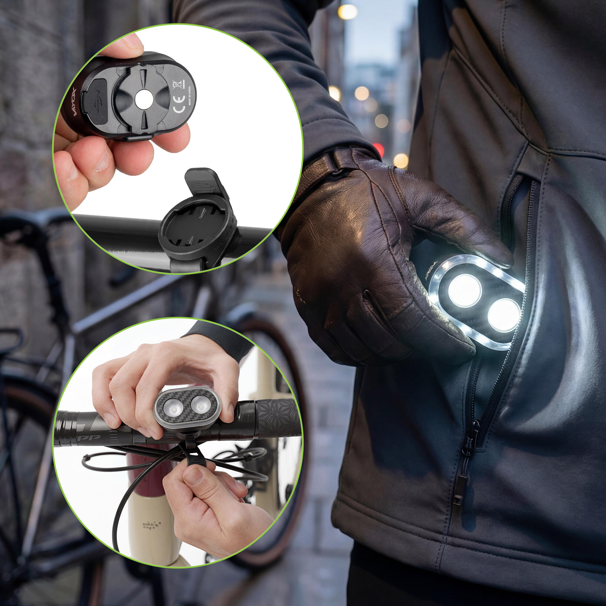 Lampka rowerowa przednia Vayox VAF300 300lm akumulatorowa USB-C 6/8