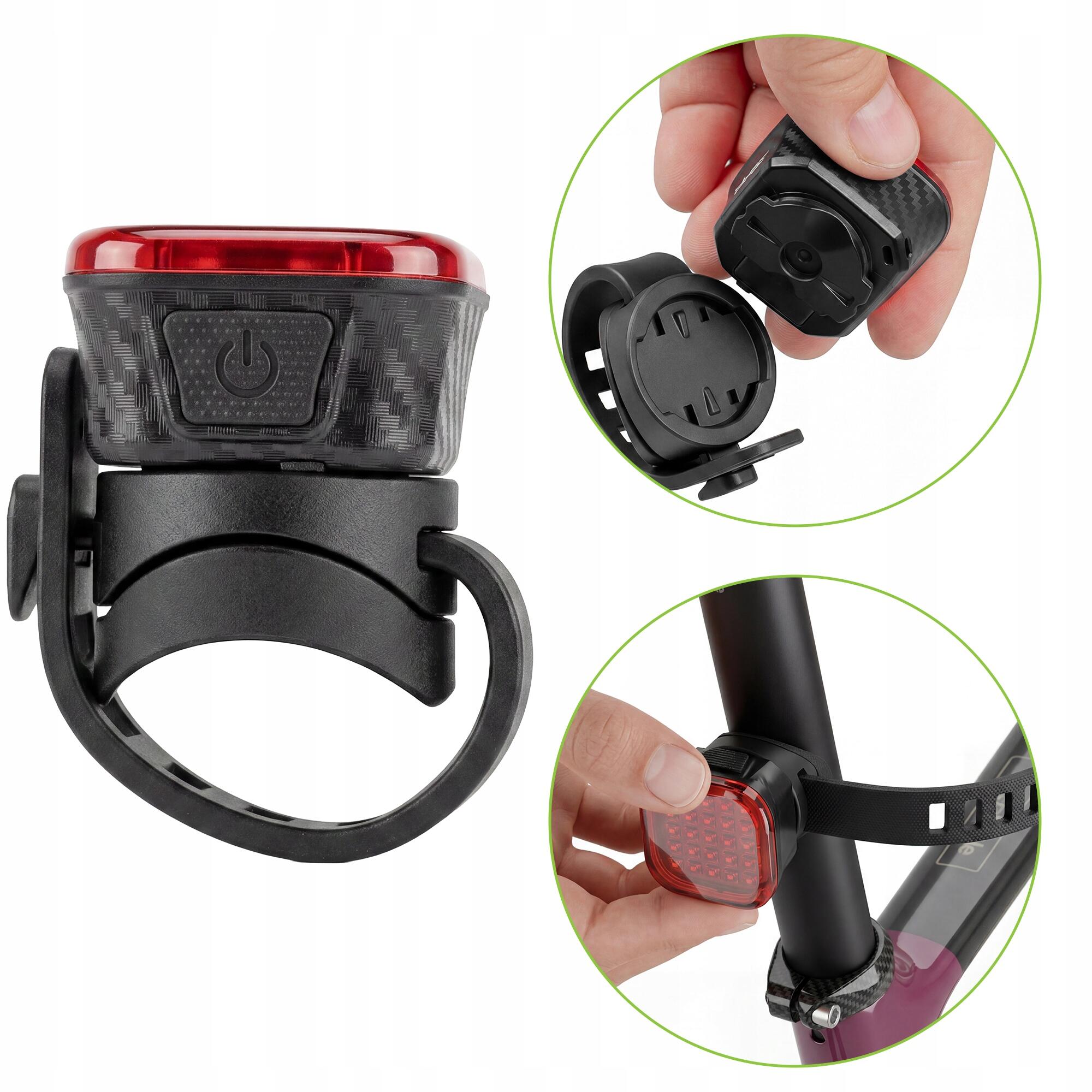 Zestaw lampek rowerowych przednia i tylna Vayox VAF1200 + VAR60 USB-C 5/8